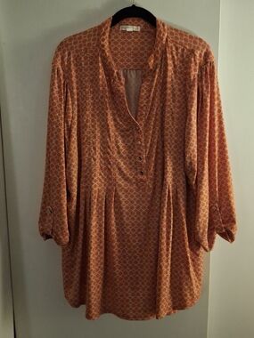 Westport Women's Orange Printed Button-Front Tunic